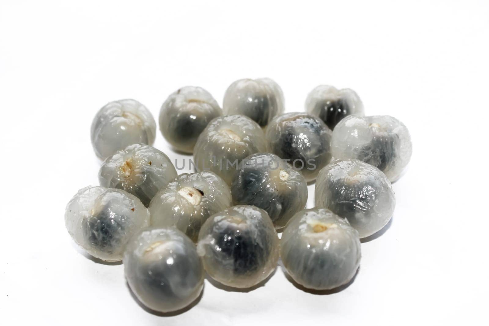 Close up of longan on a white background