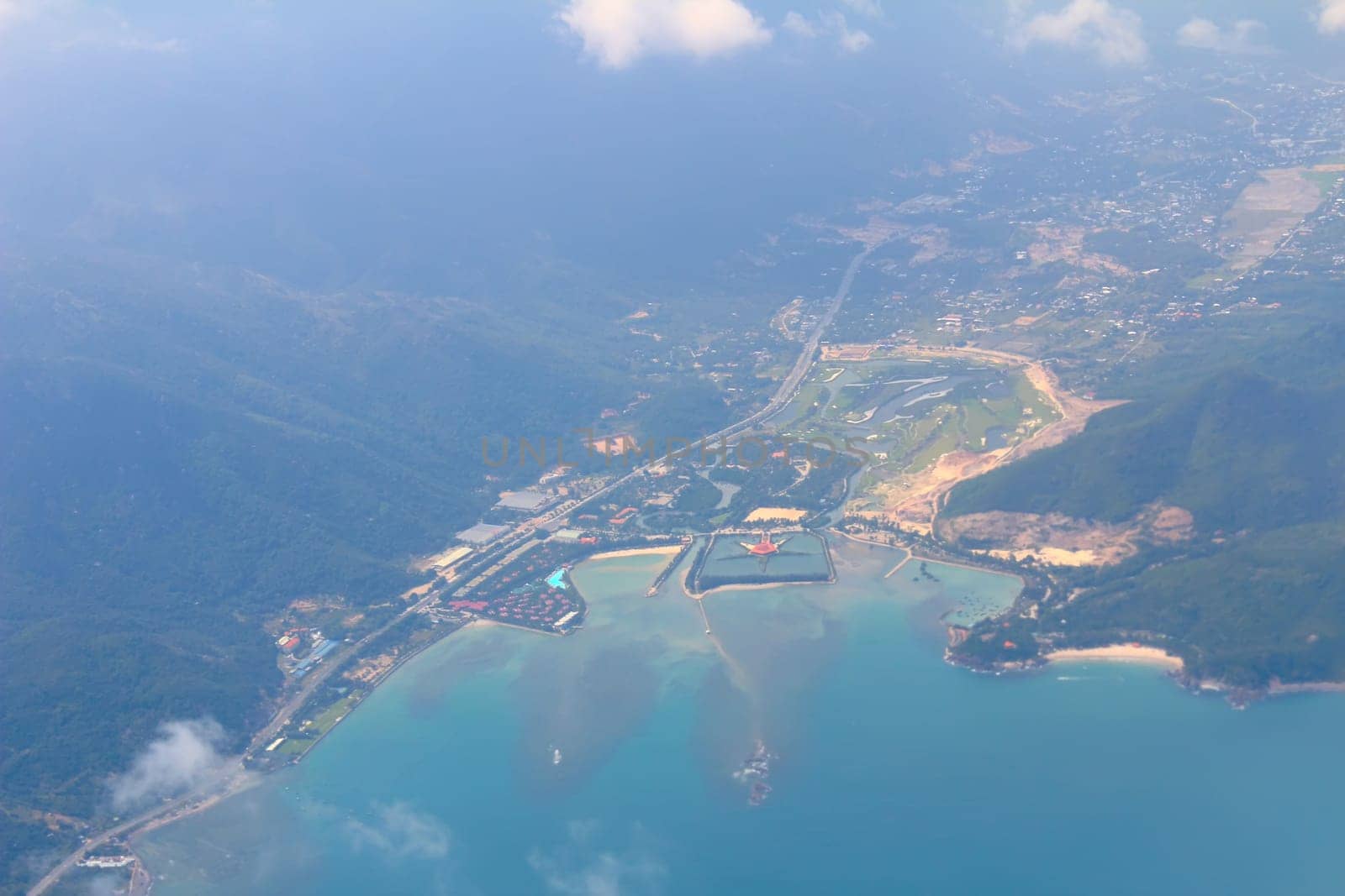 aerial view over the river