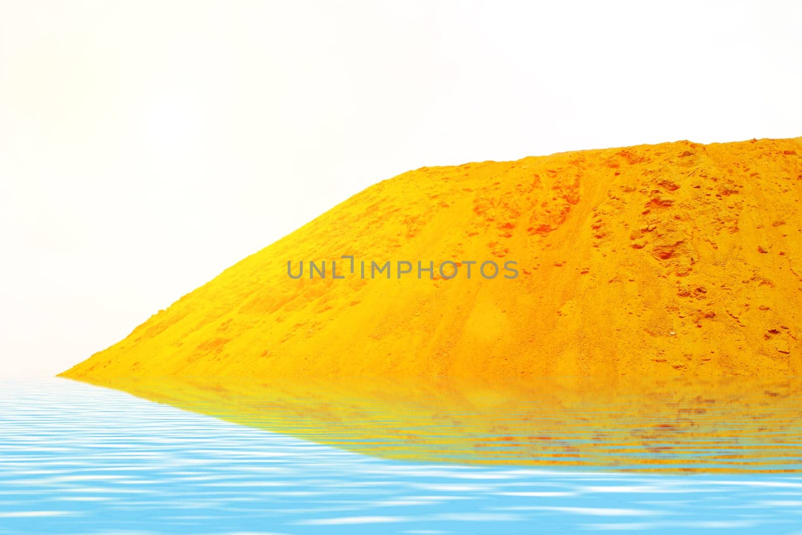 Sand dune on white background