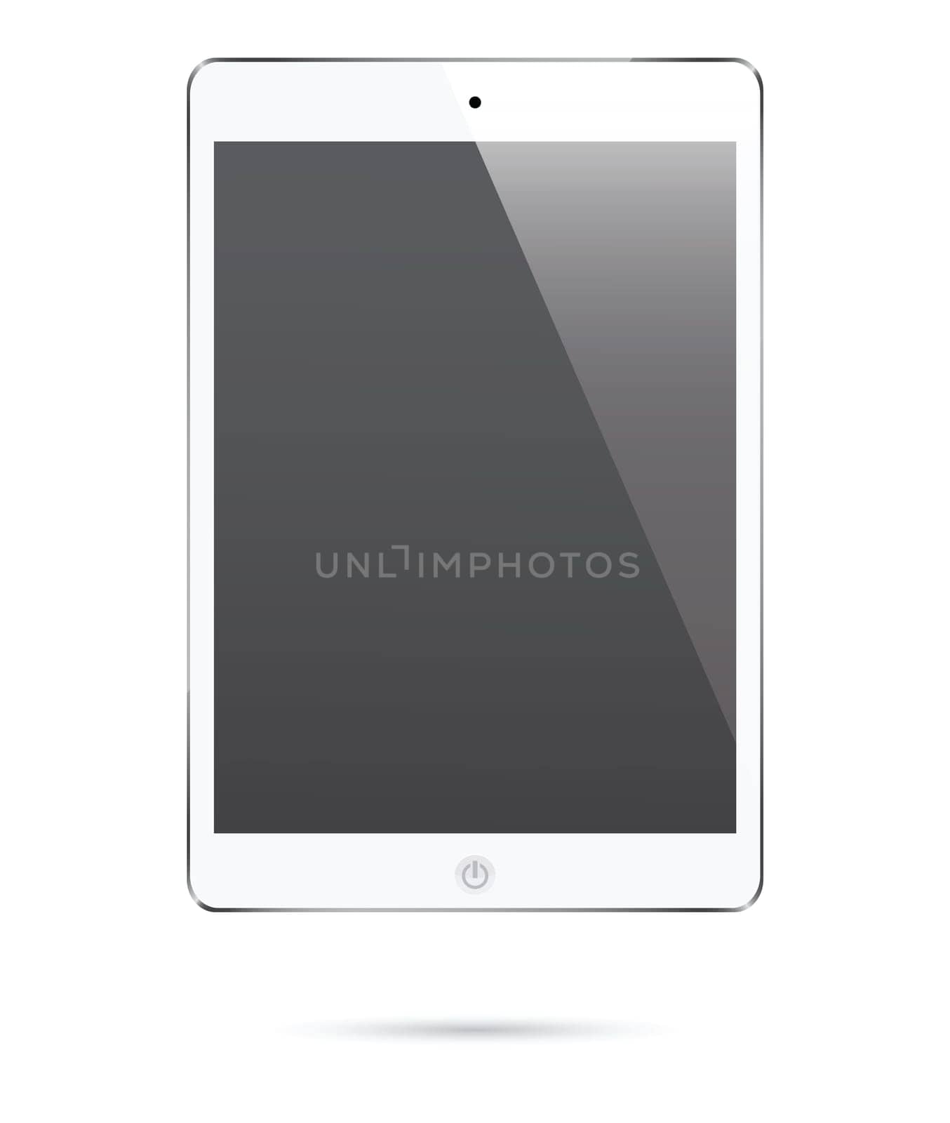 illustrations of portable mini tablet, replace screen with own images.