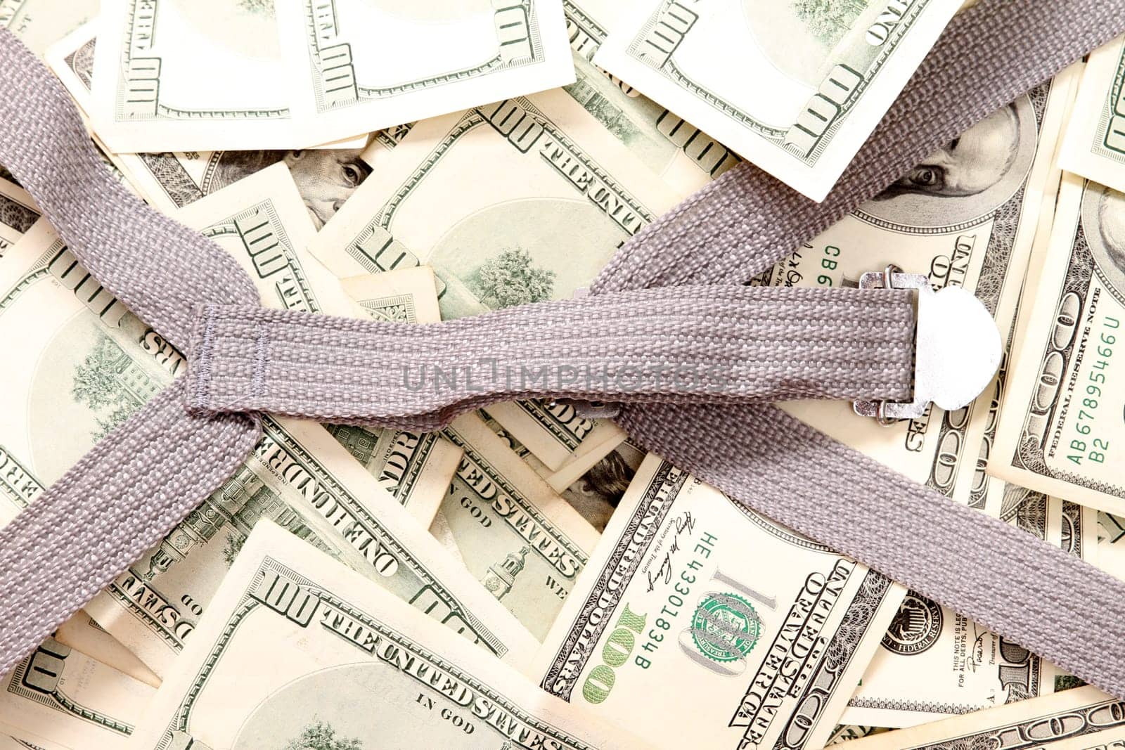 Dollars inside a suitcase background