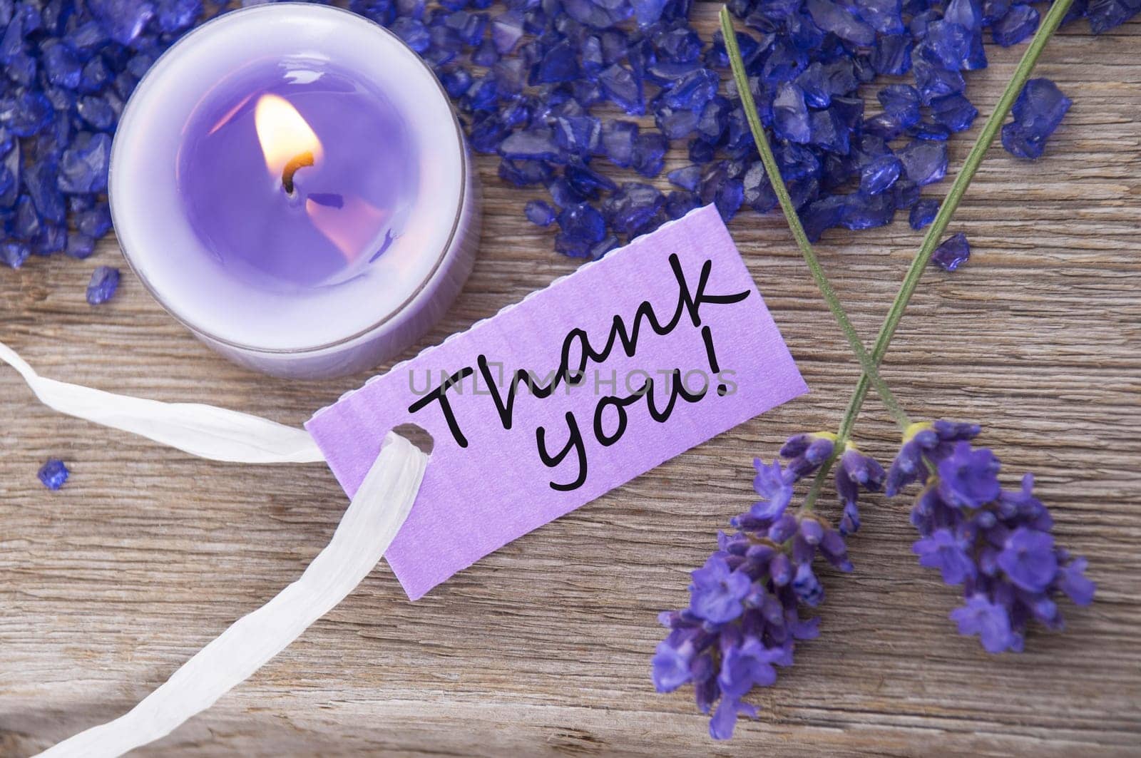 a recreation background with a purple label on which stands thank you