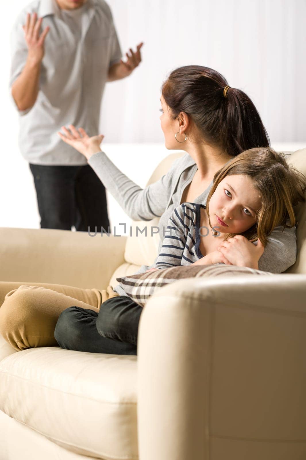 Suffering girl from parents separation and constant fights