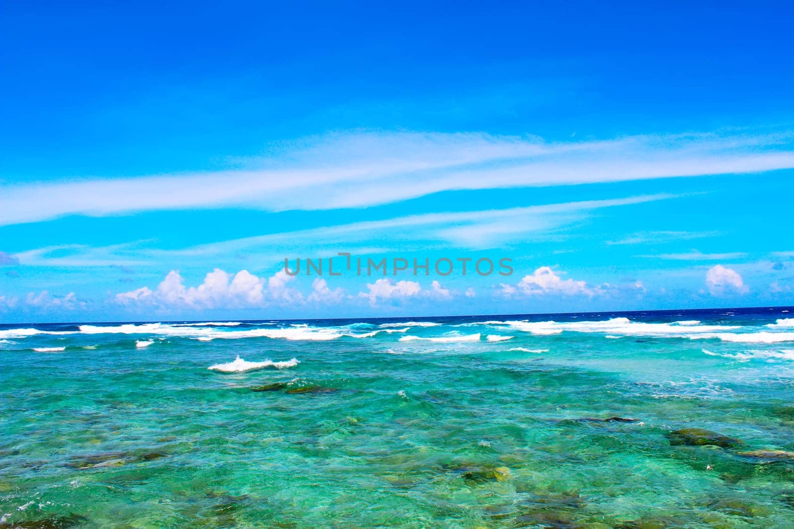 Ocean view in sunny summer day
