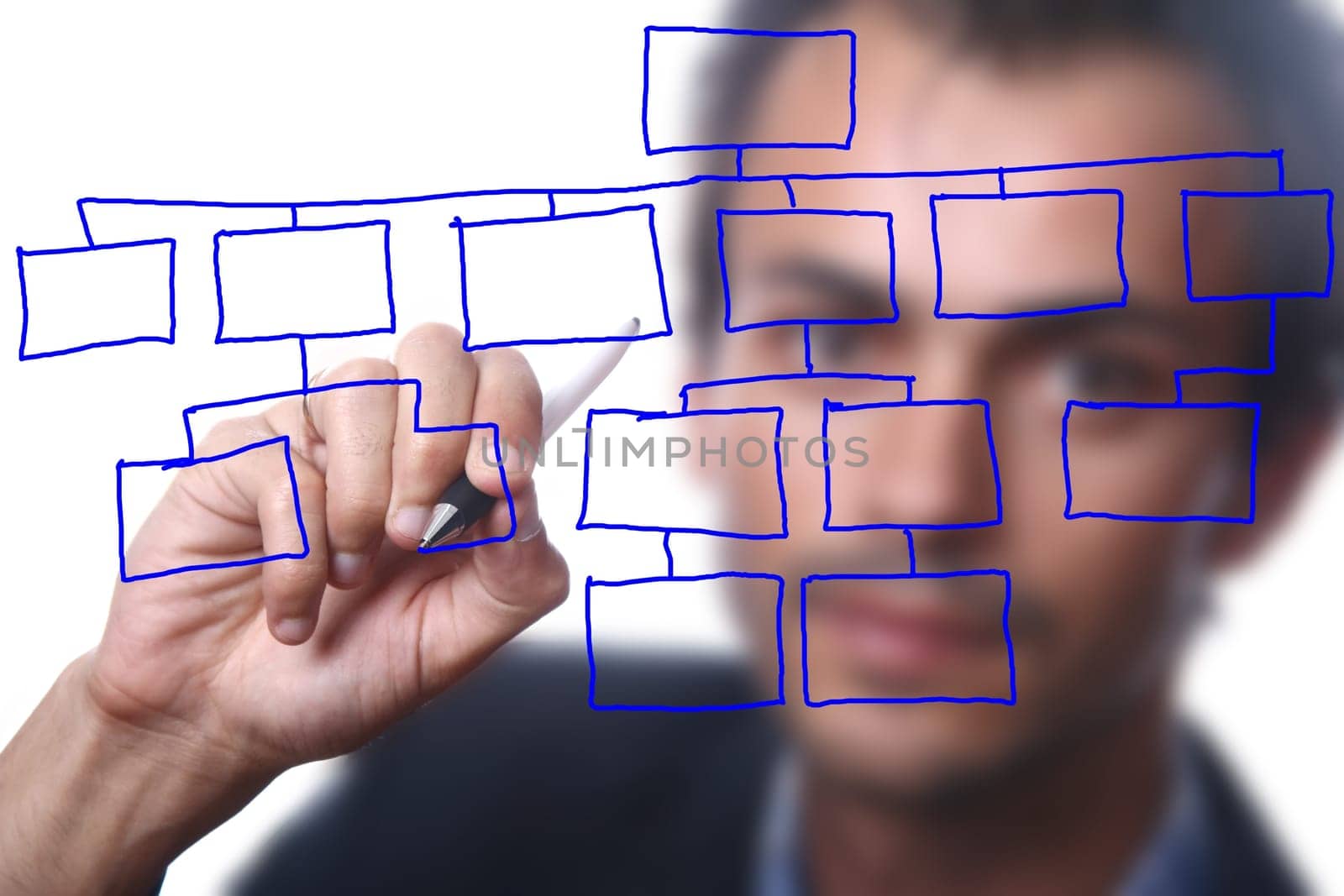 businessman with an empty diagram