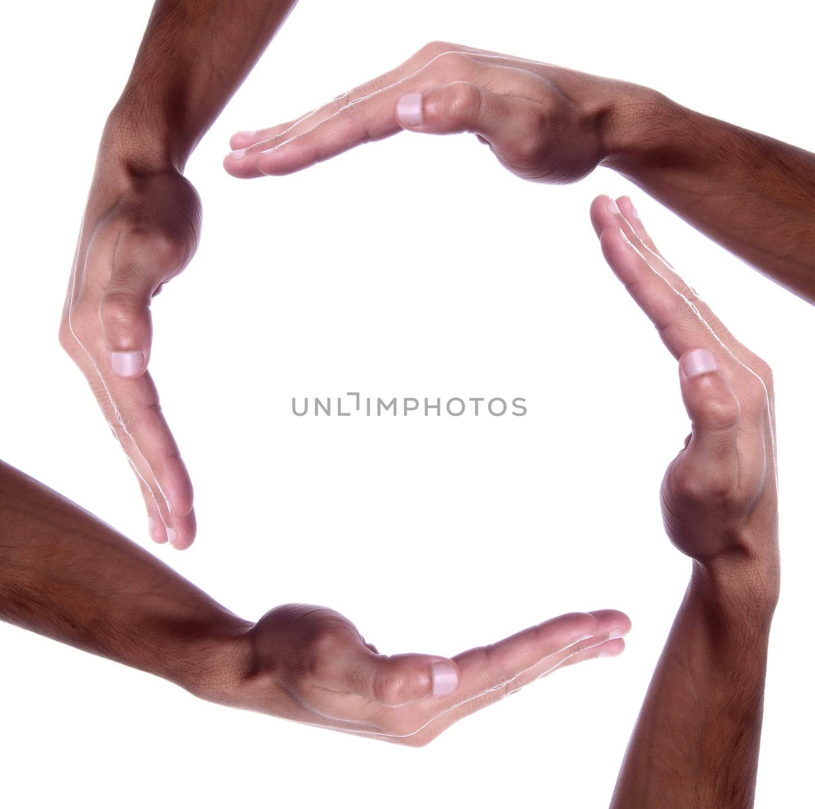 hand as if holding something - open space