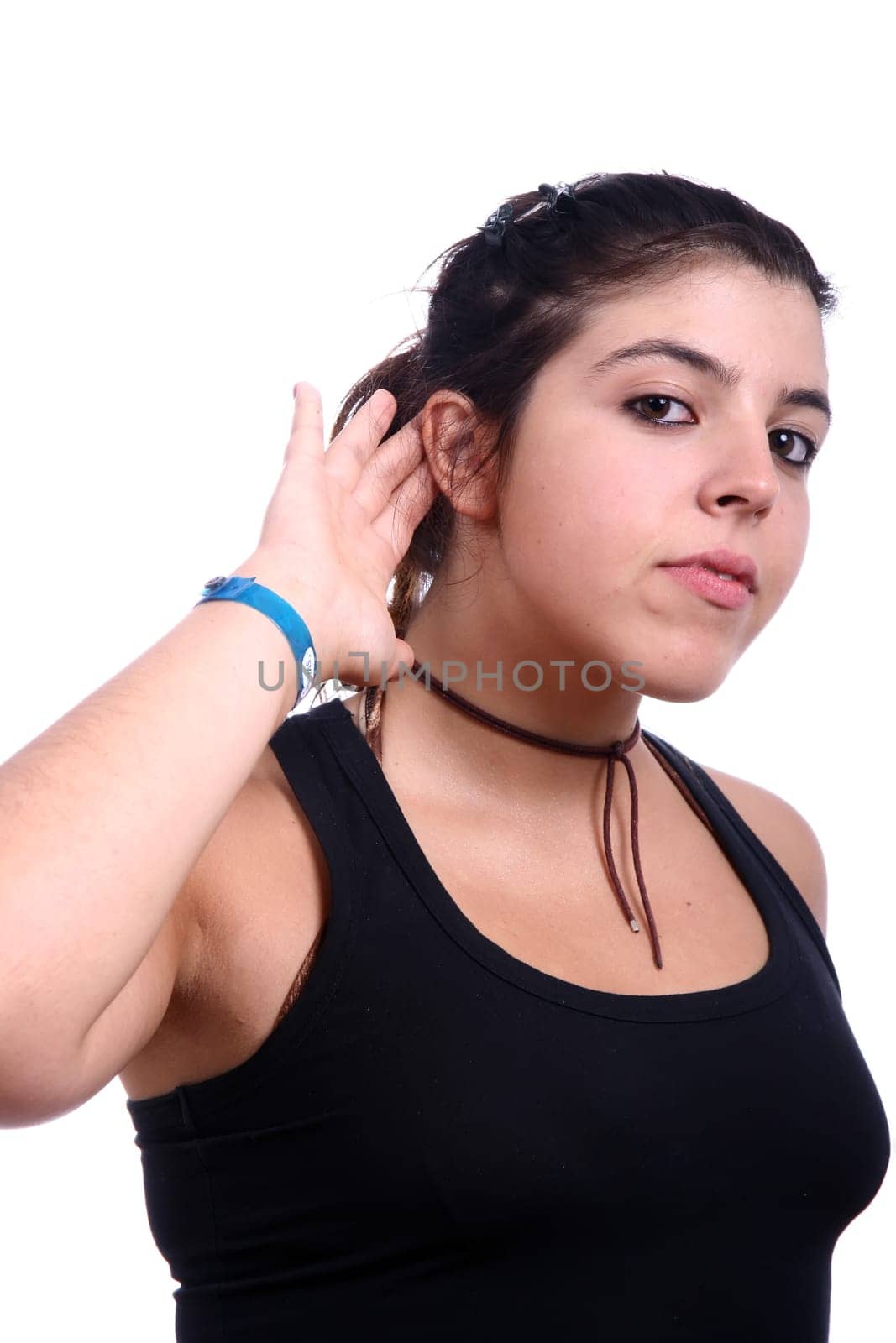 beautiful woman on a white background