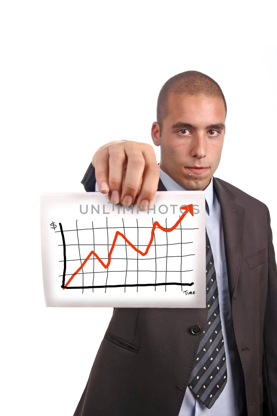 business man with a white card