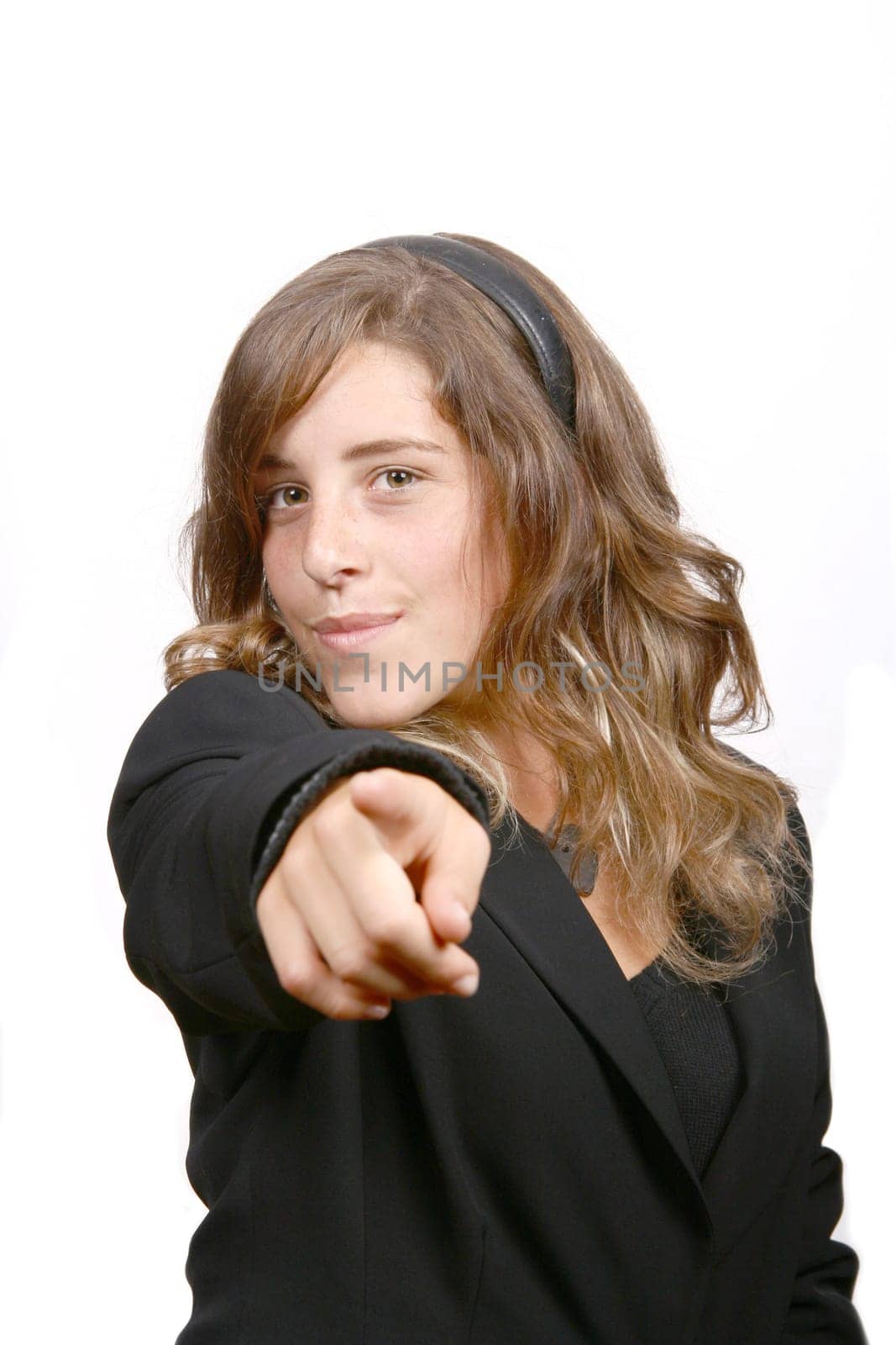 Beautiful woman on a white background