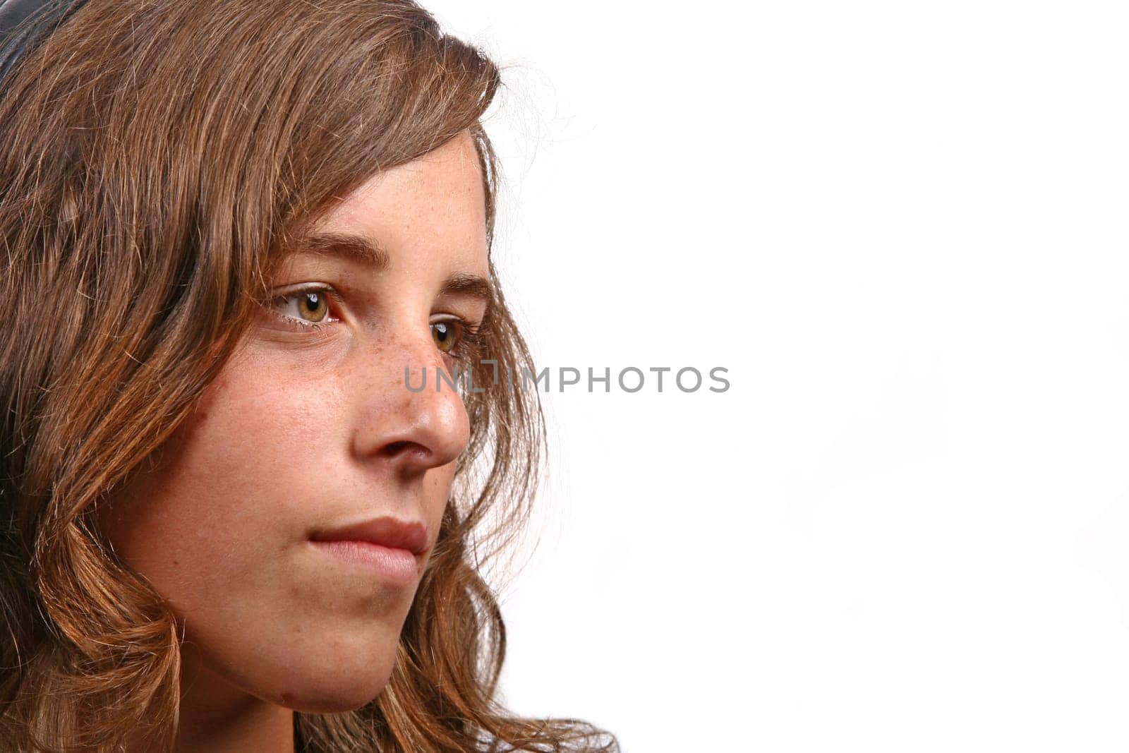 Beautiful woman on a white background