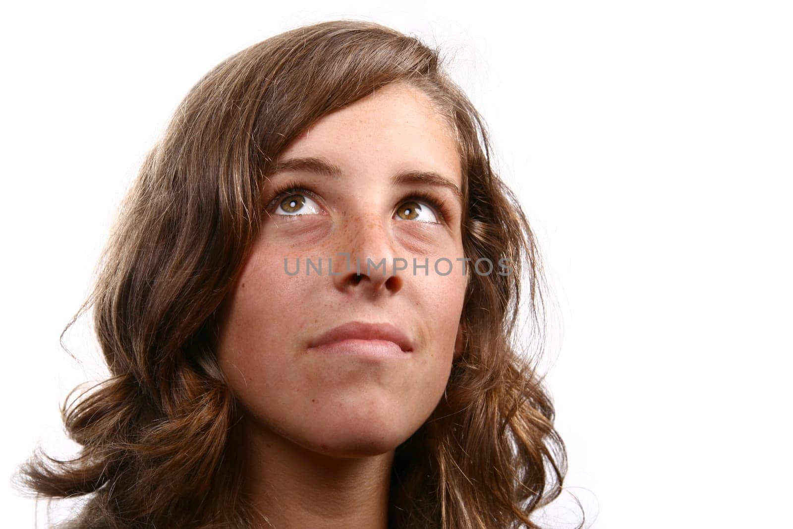 Beautiful woman on a white background