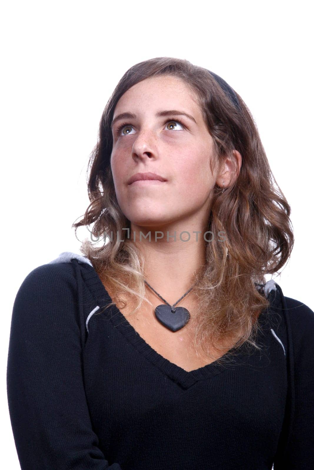 Beautiful woman on a white background