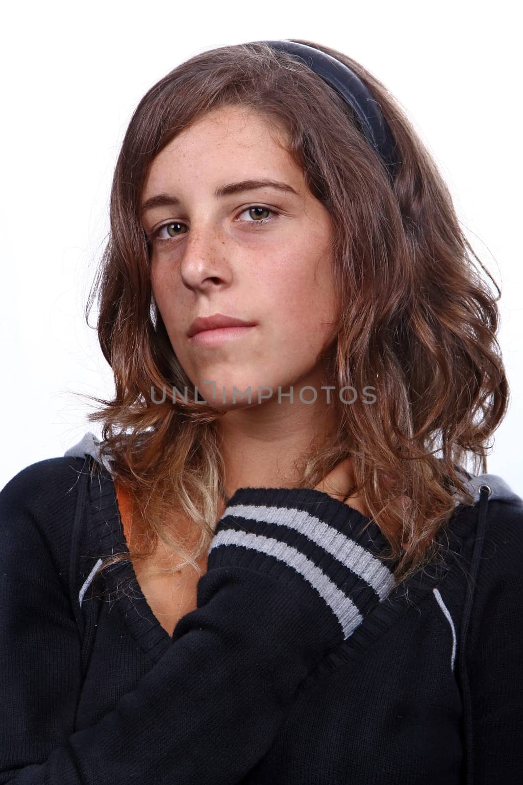 Beautiful woman on a white background