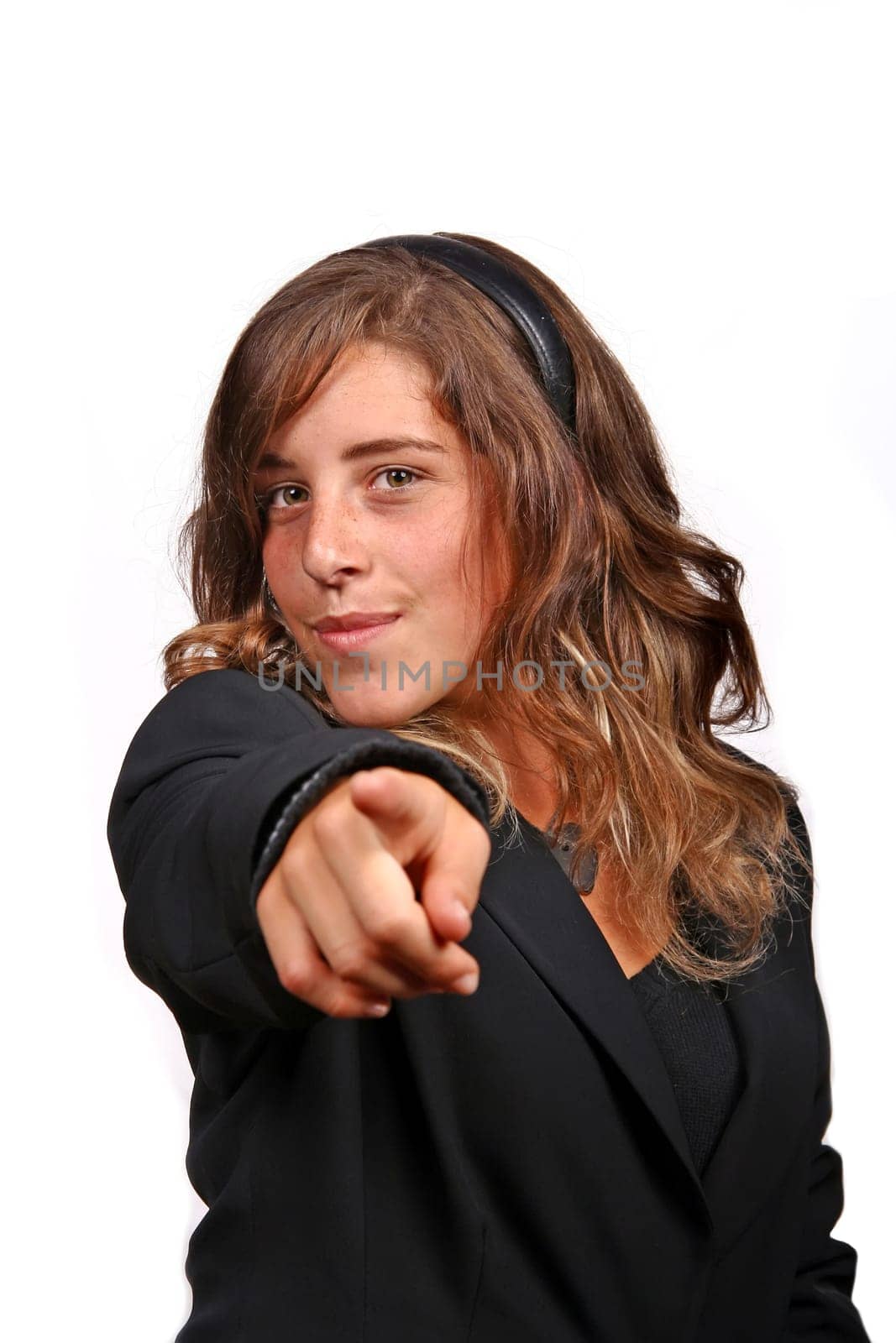 Beautiful woman on a white background