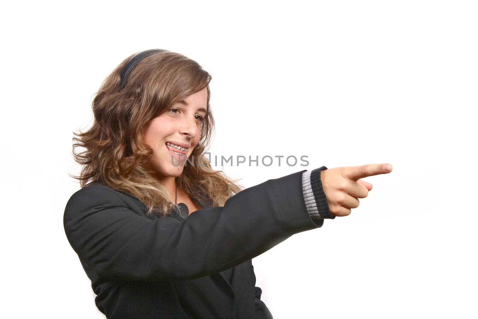 Beautiful woman on a white background