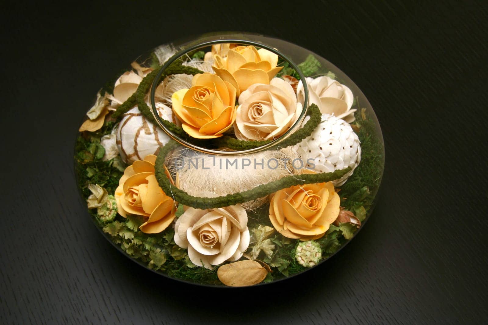 glass vase with flowers