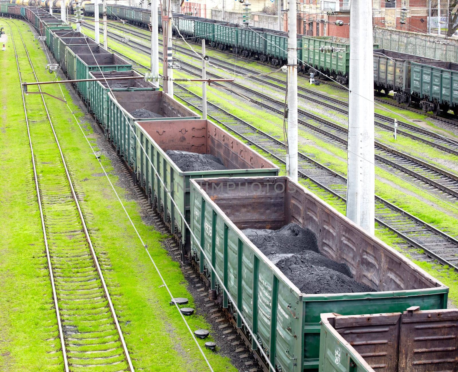 Photo of Goods wagons with coal dust, Odessa railway station