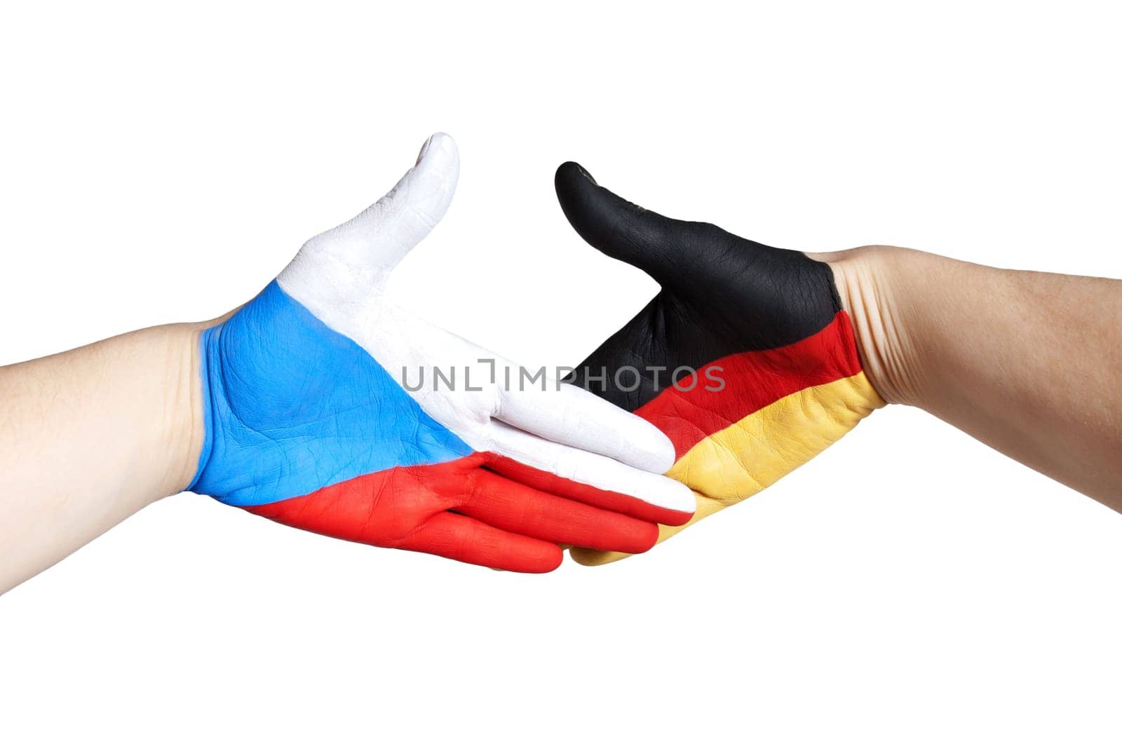 a handshake between czech republic and germany