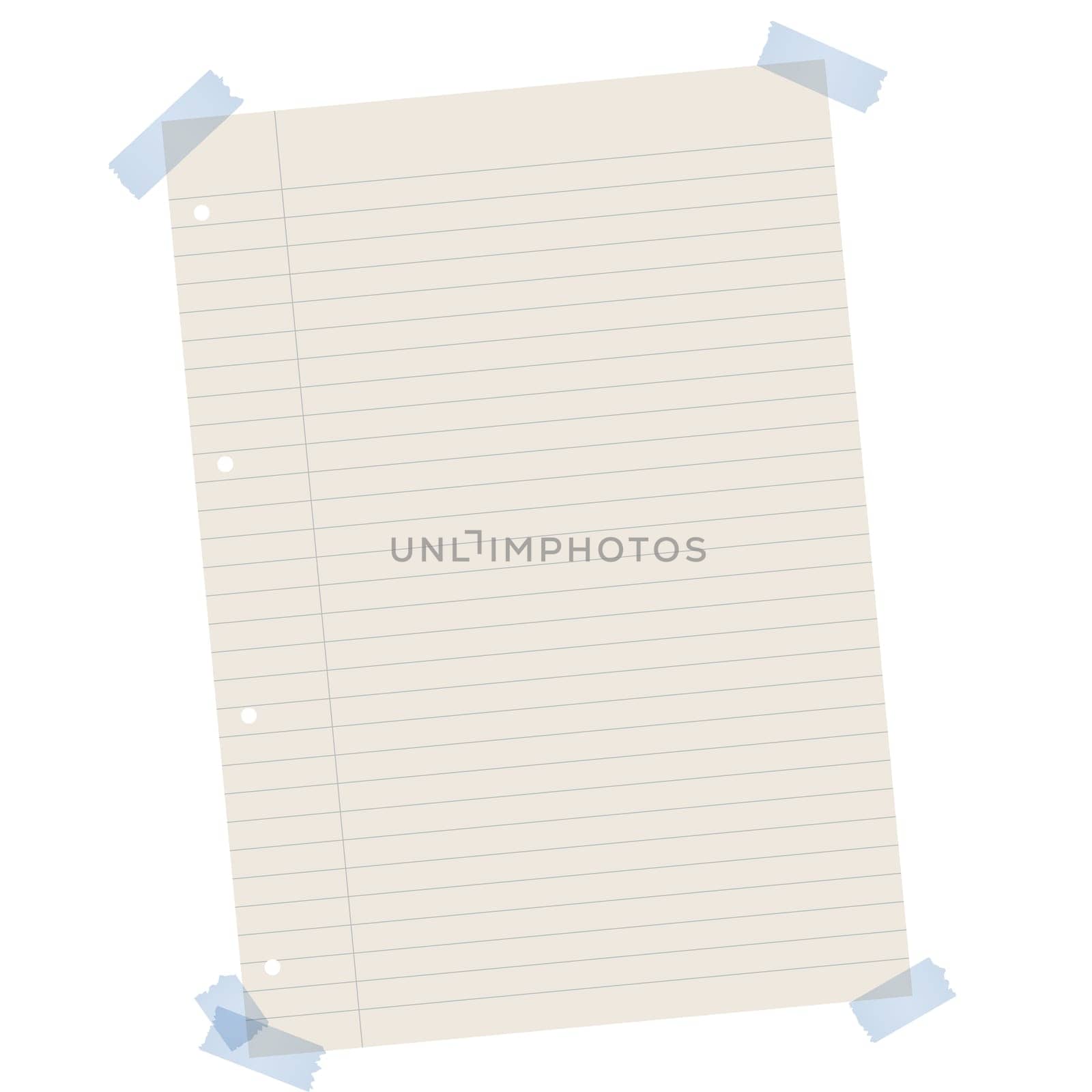 Recycled paper lined with coloured adhesive strips