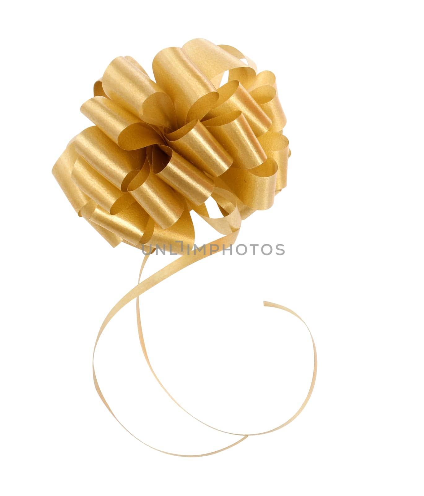 Red paper ribbon isolated over white with clipping path