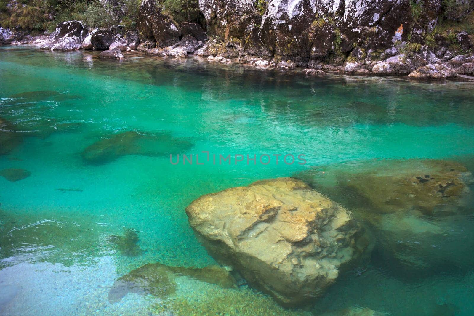 View of Soca river in Slovenia, Europe