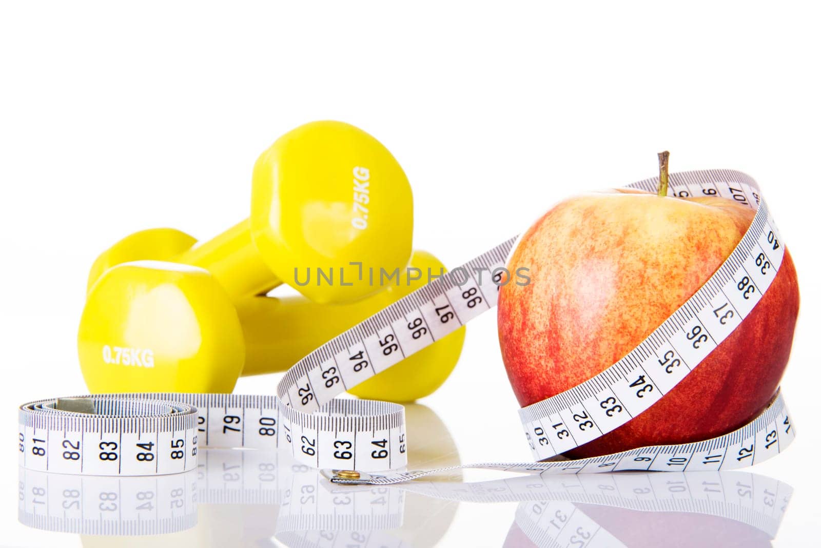 apple for diet concept isolated on white