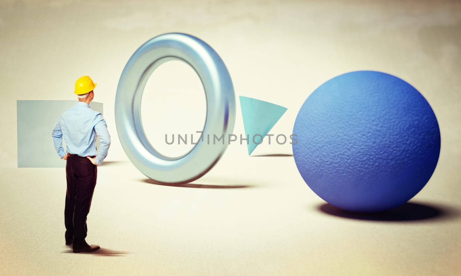 standing architect look 3d solid