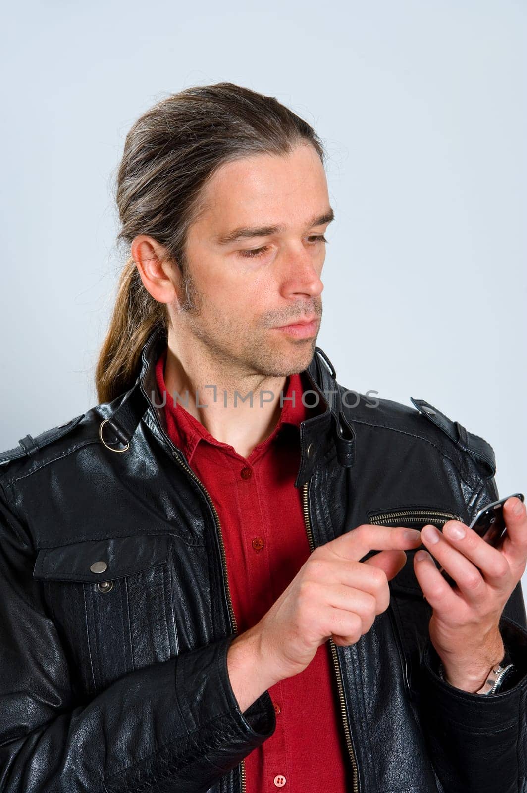 man with smartphone