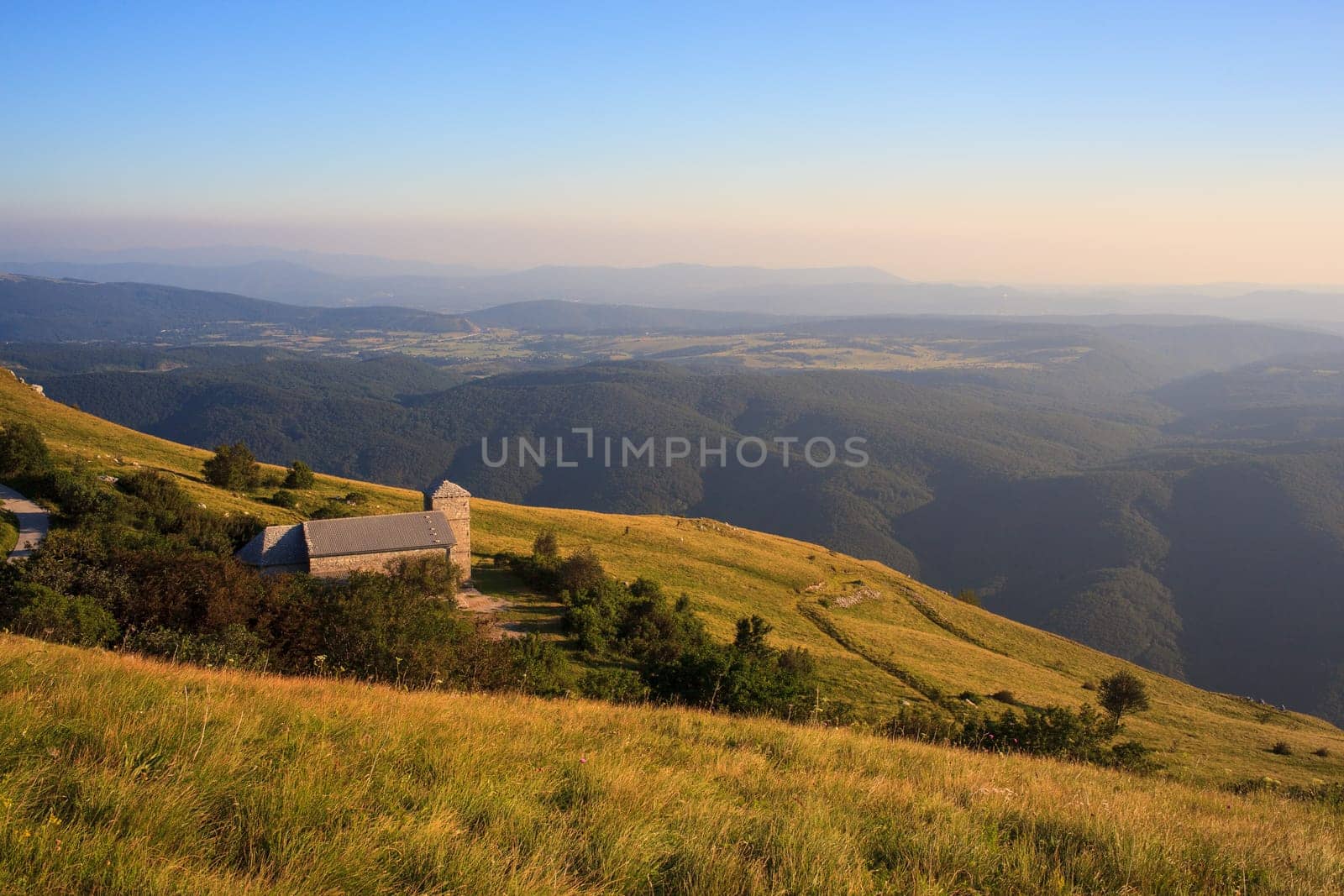 View of St. jerome church in the Nanos mountain - Slovenia