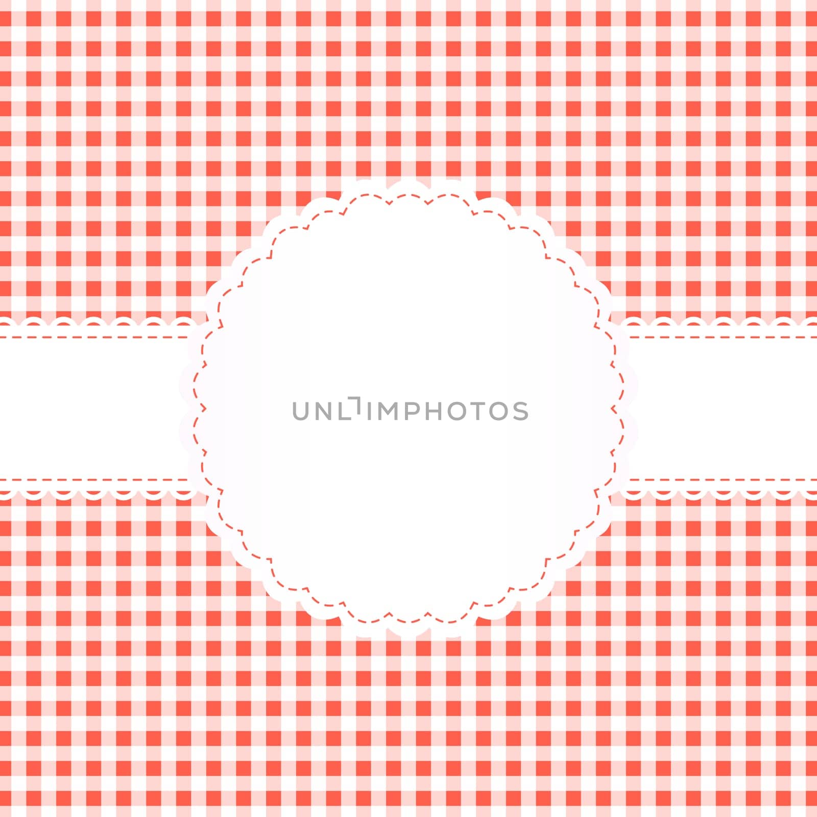 Banderole on check pattern