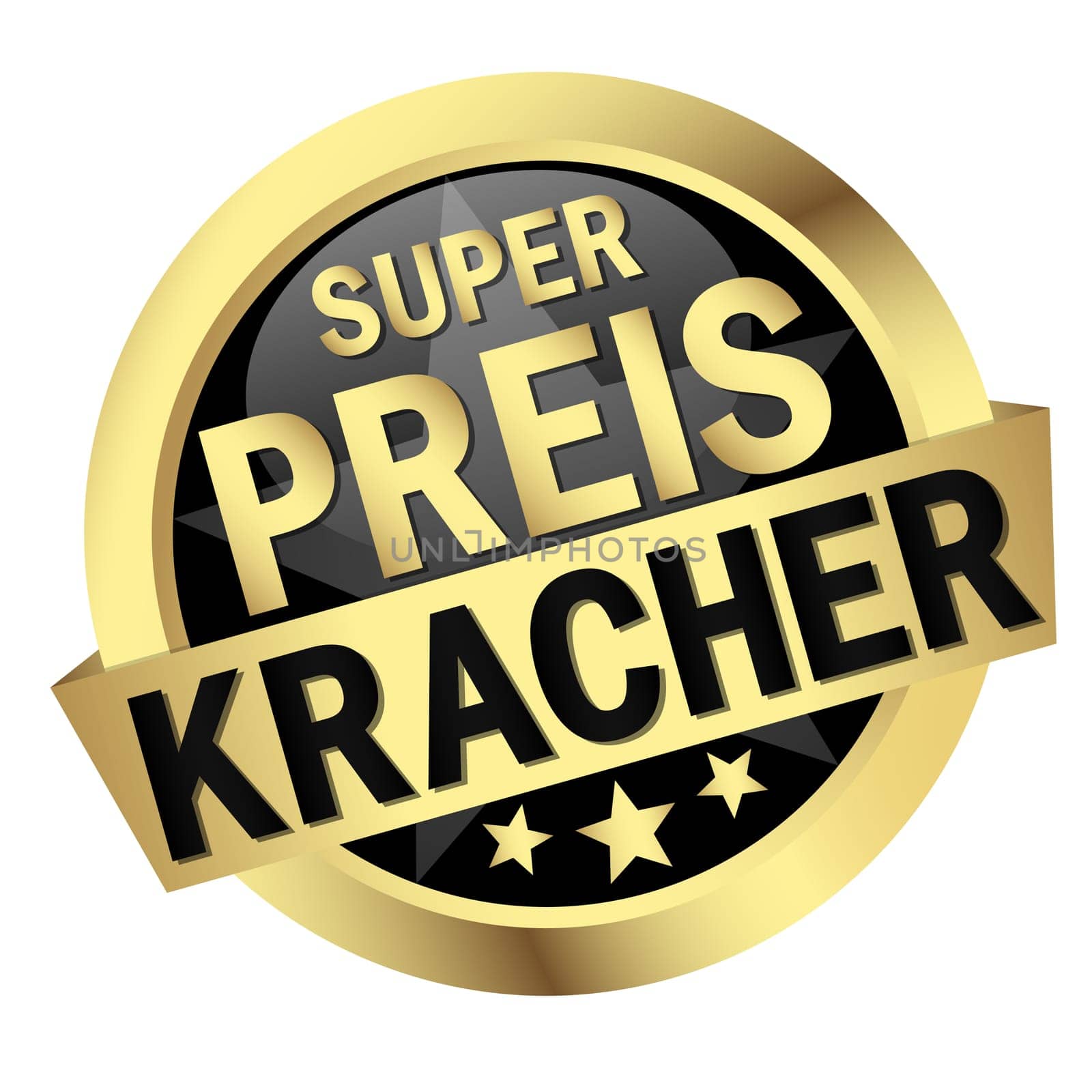 Button with banner " SUPERPREISKRACHER """