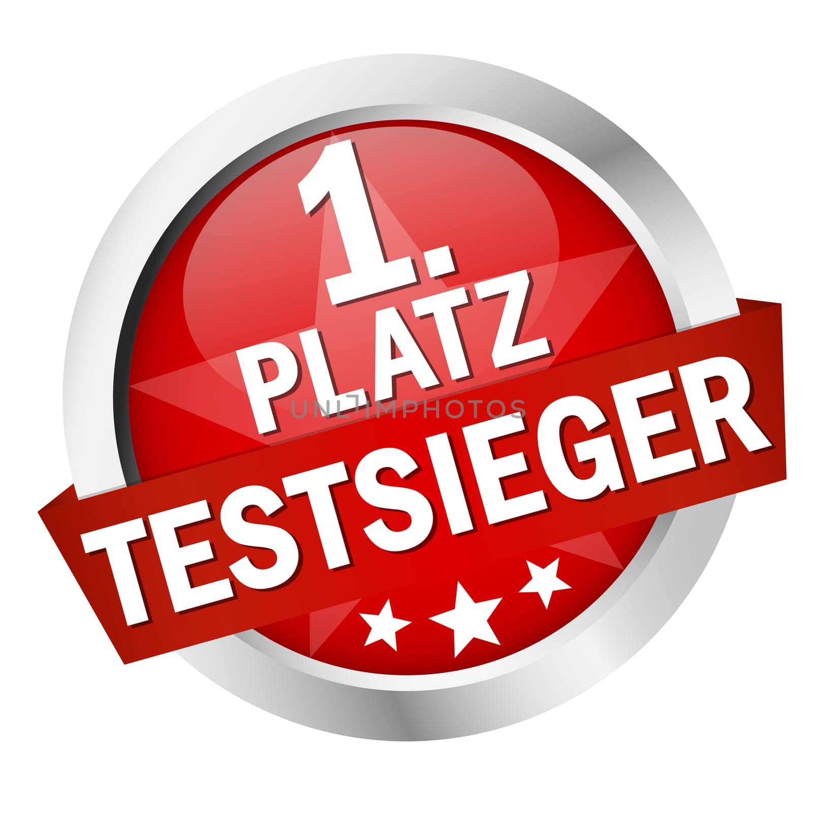 Button with banner " 1ST PLACE TEST WINNER """