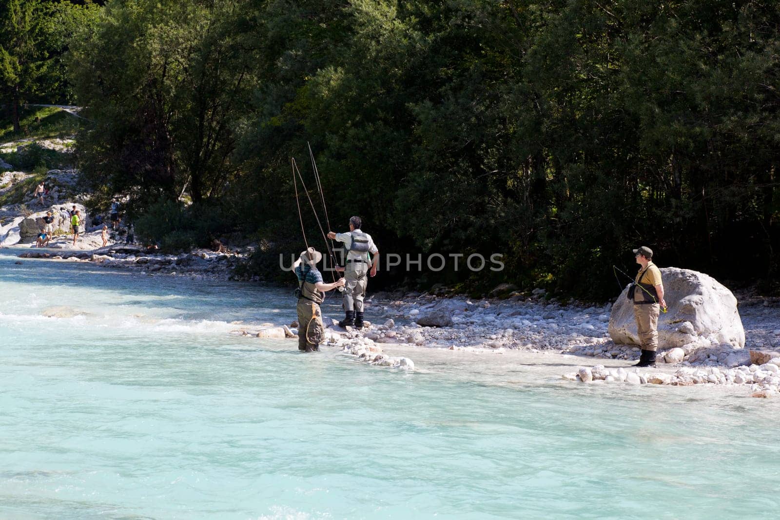 Photo of a Fisherman in the Soca river, Slovenia