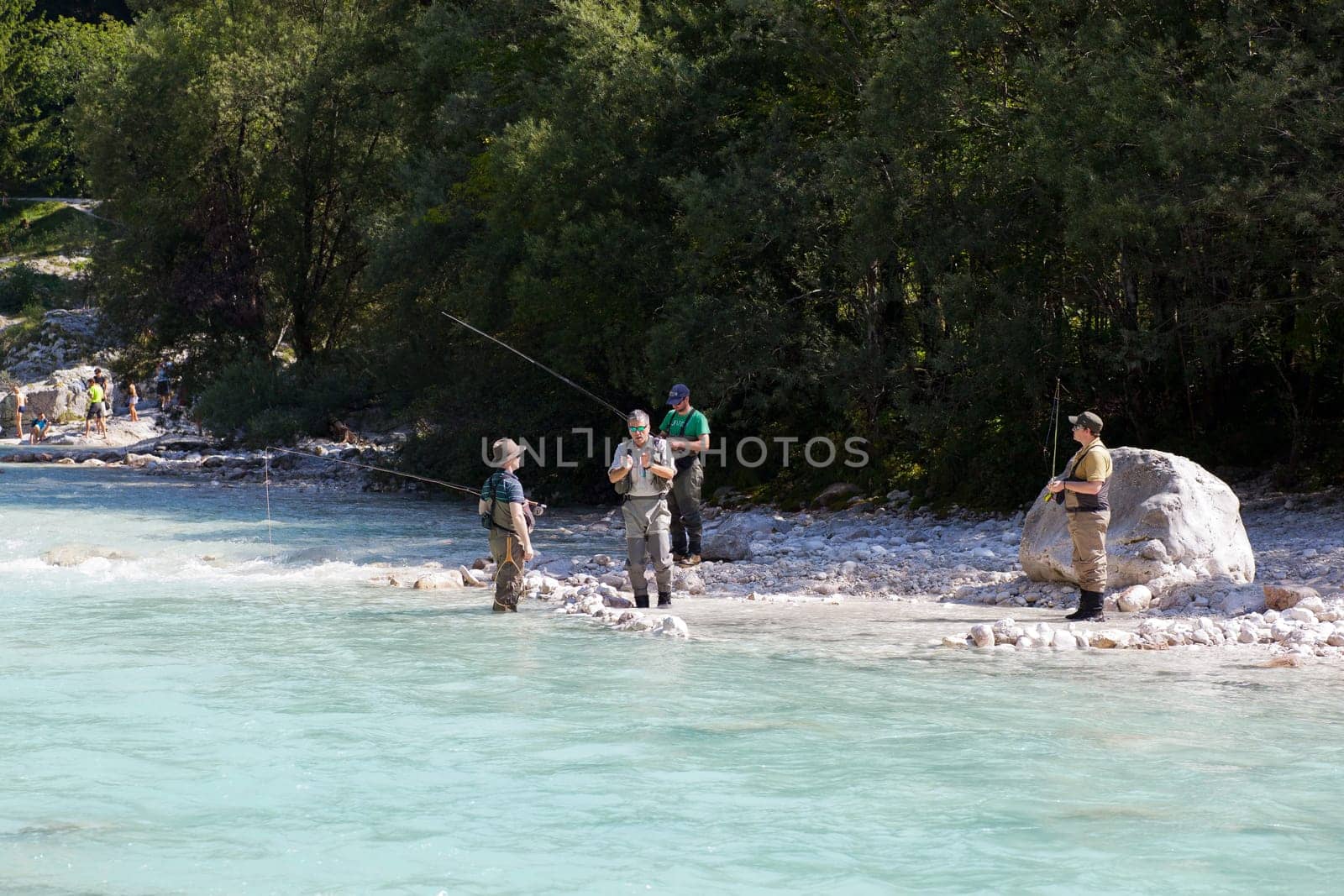Photo of a Fisherman in the Soca river, Slovenia