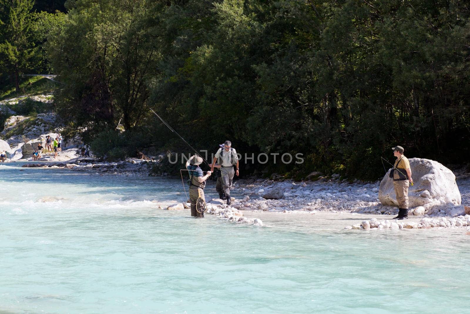 Photo of a Fisherman in the Soca river, Slovenia