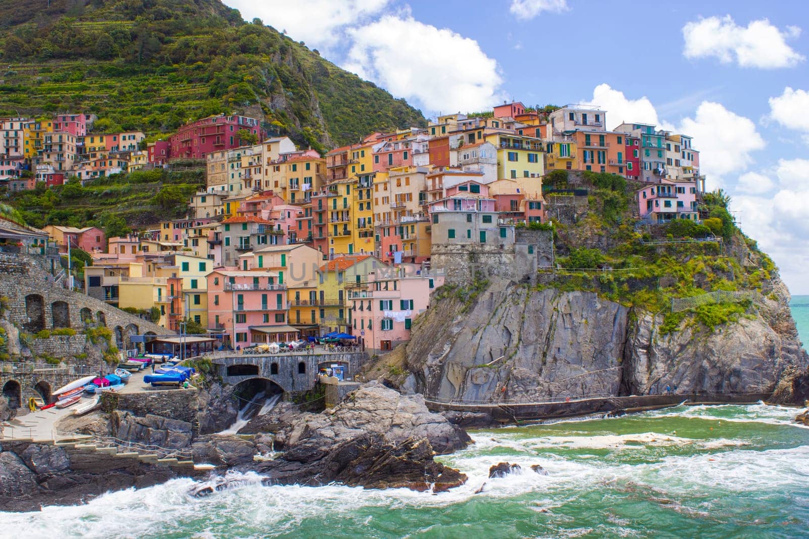 Village of Manarola, on the Cinque Terre coast of Italy