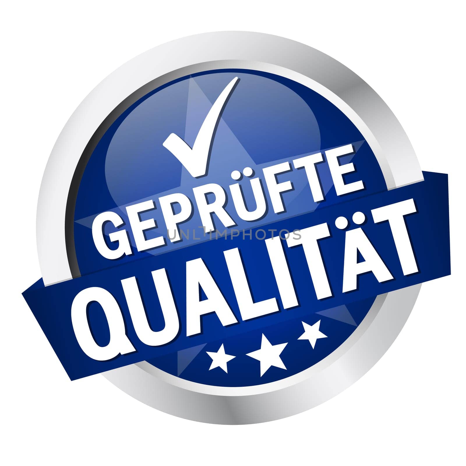 Button with banner " TESTED QUALITY """