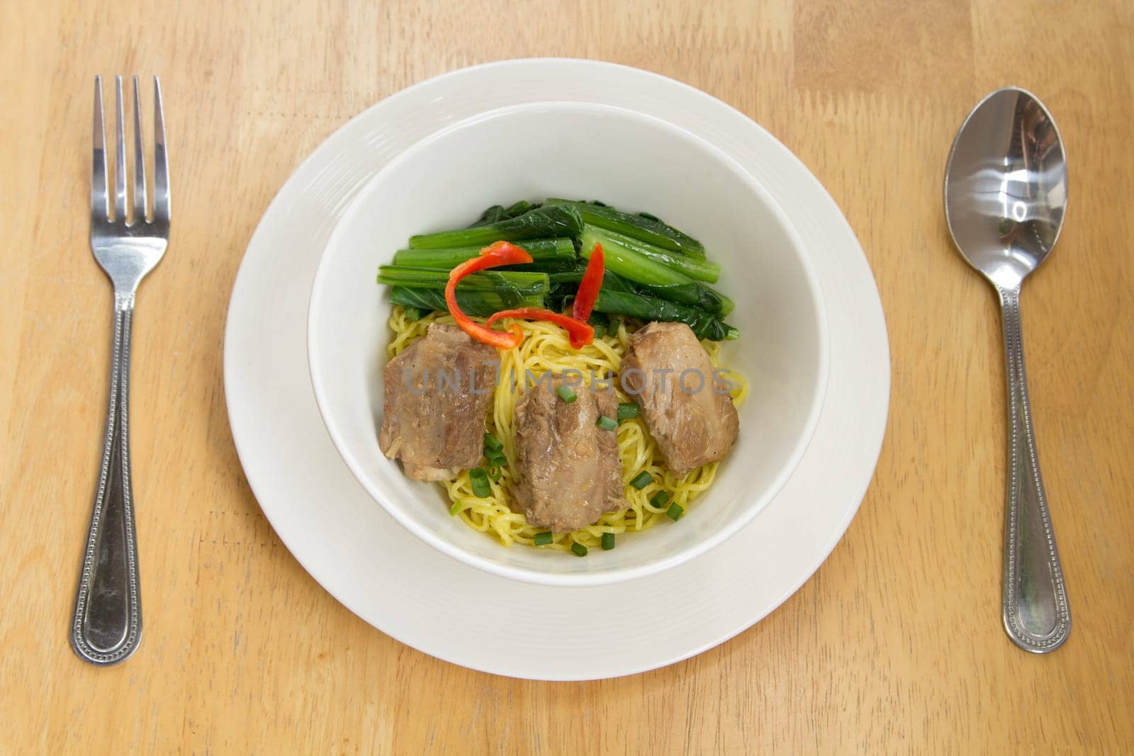 Noodles Pork of Chinese food