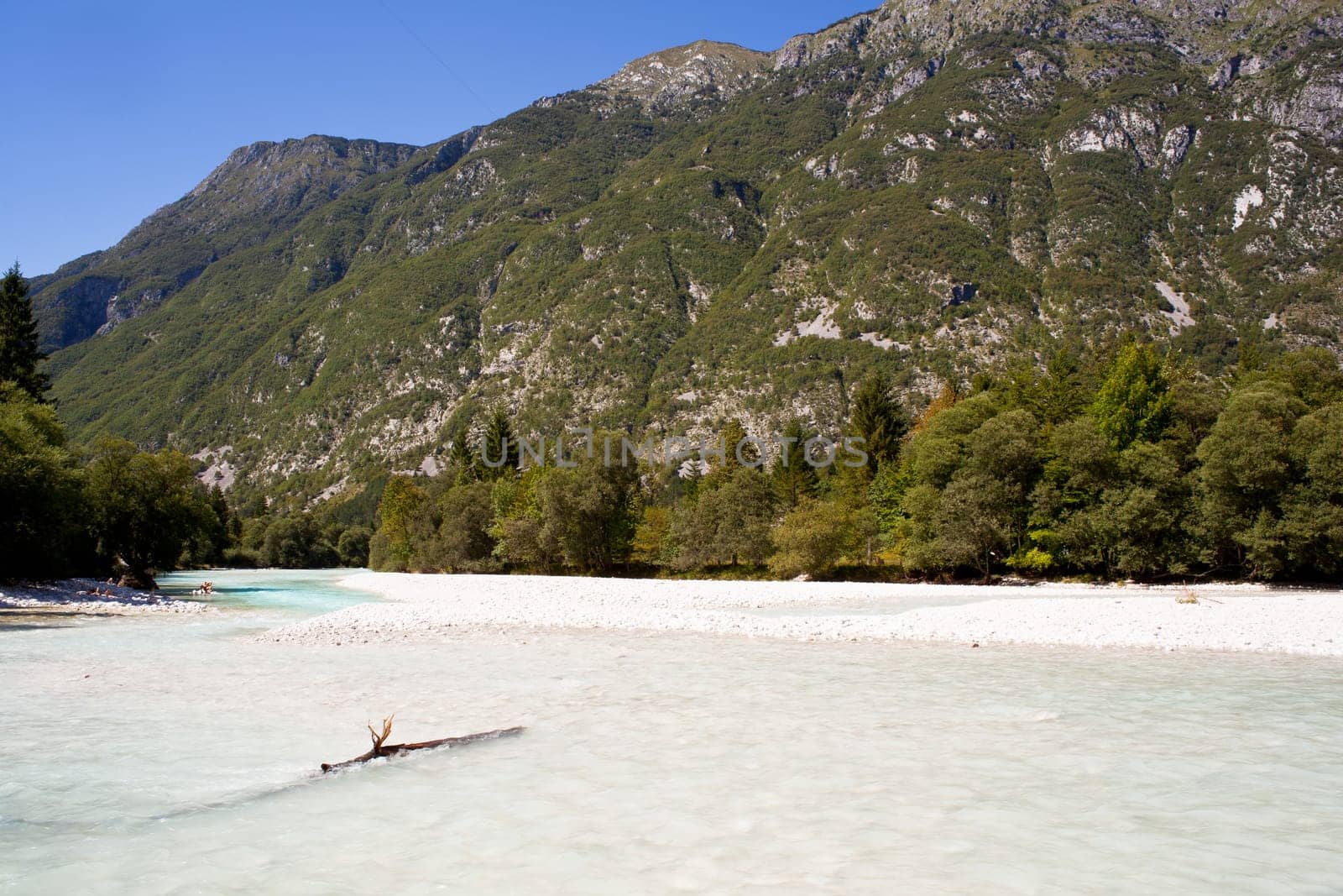 View of Slovenian Soca river in the summer