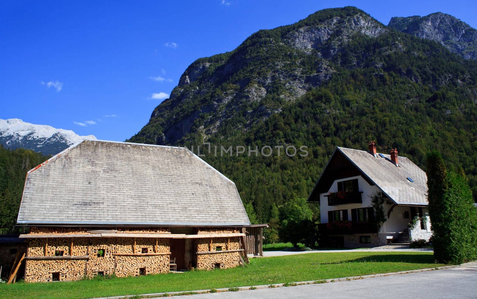 Old wooden house in Slovenian Julian Alps