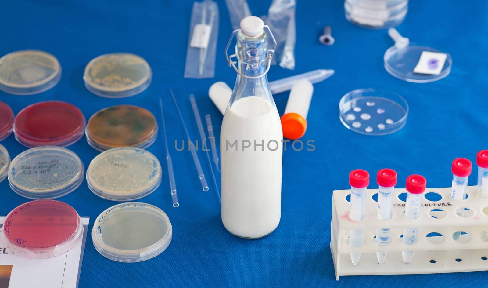 Close up of test tubes