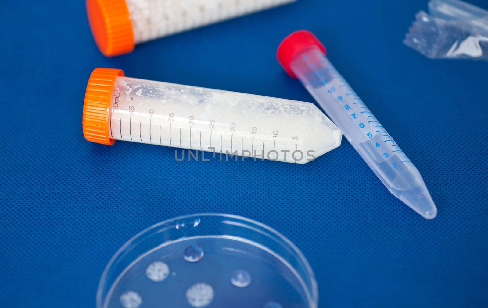 Close up of test tubes