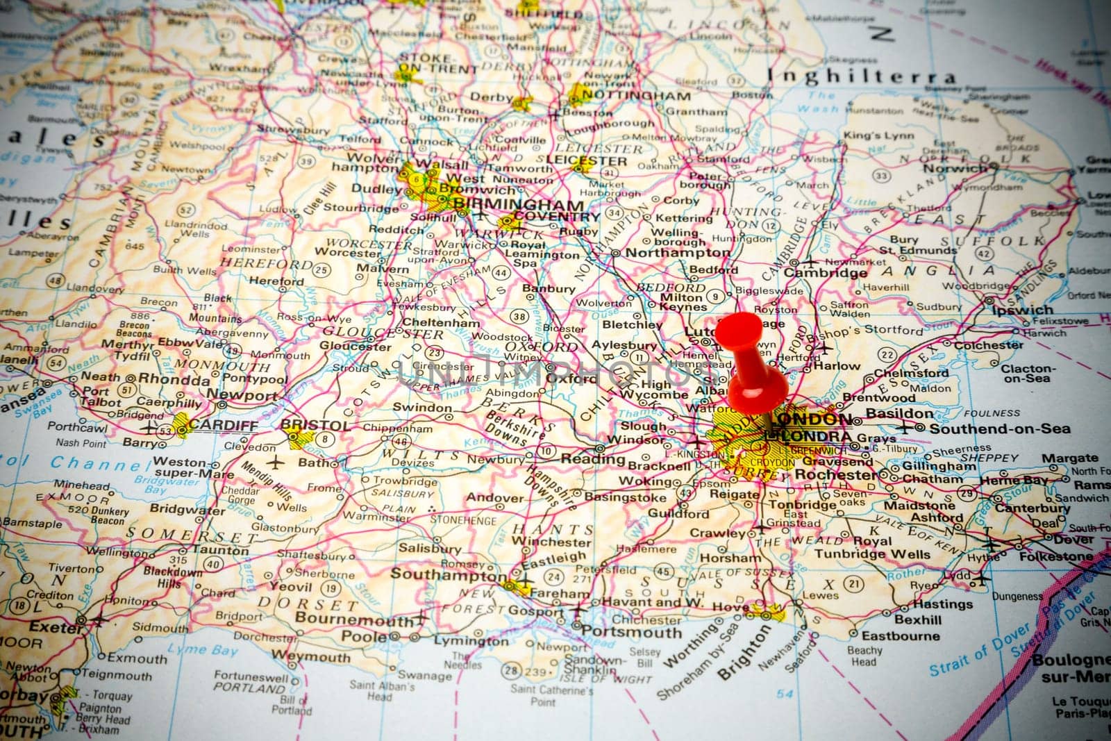 Road map of England
