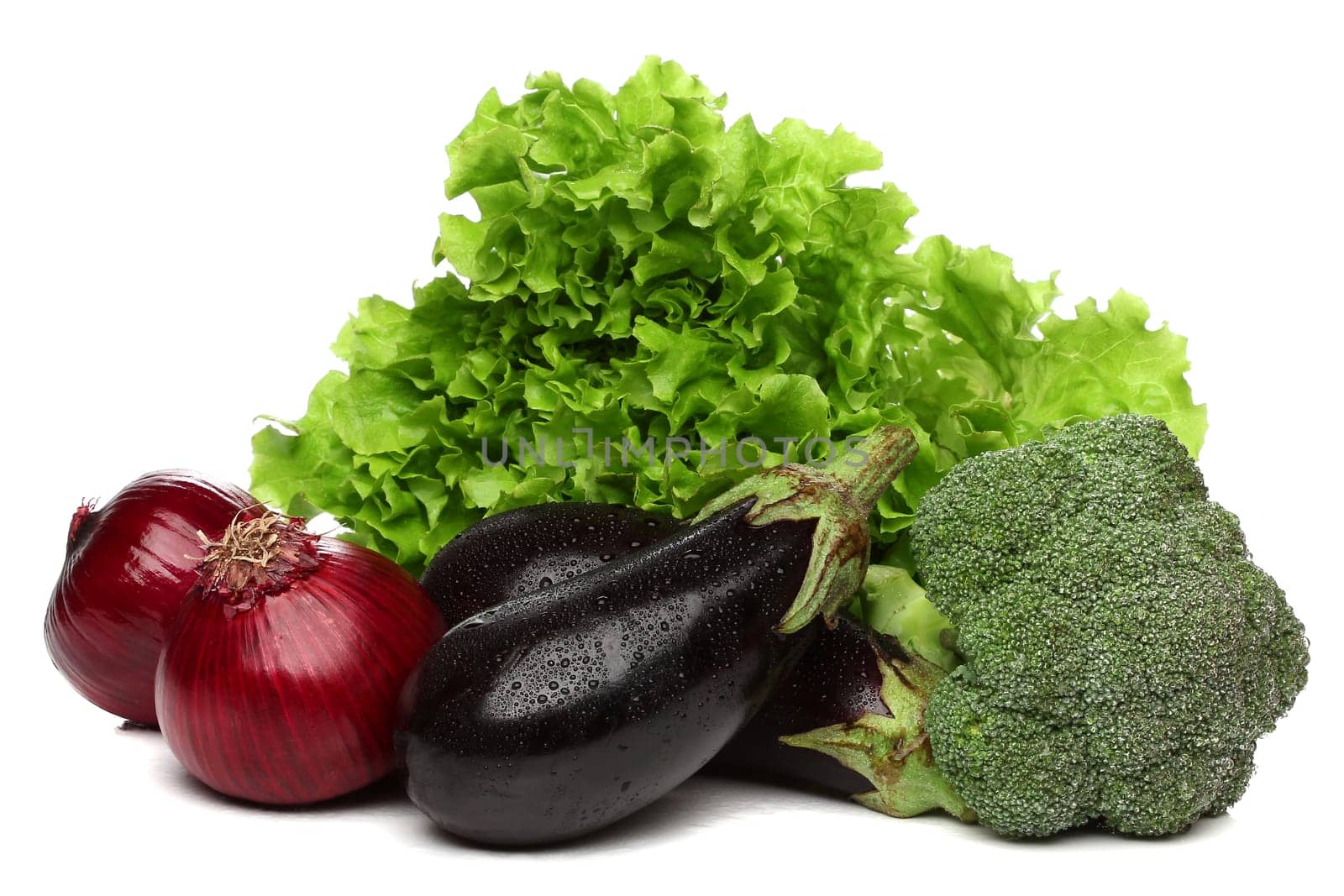 Delicious group of vegetables over white