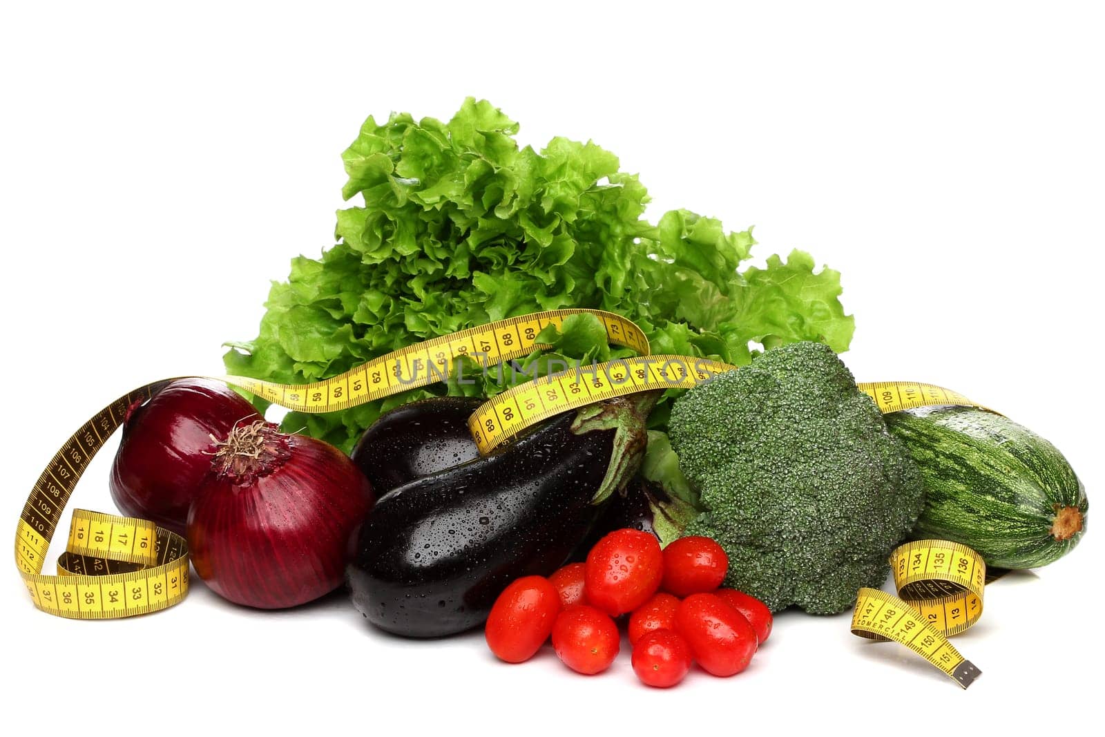 Delicious group of vegetables over white