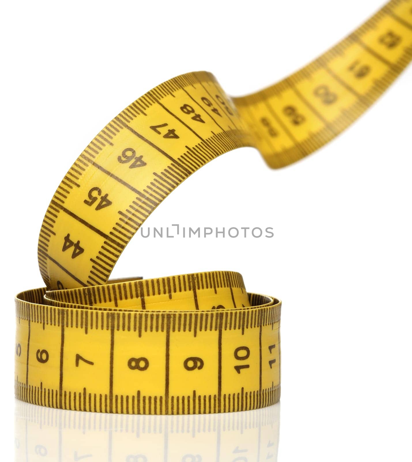 Measuring tape isolated over white background