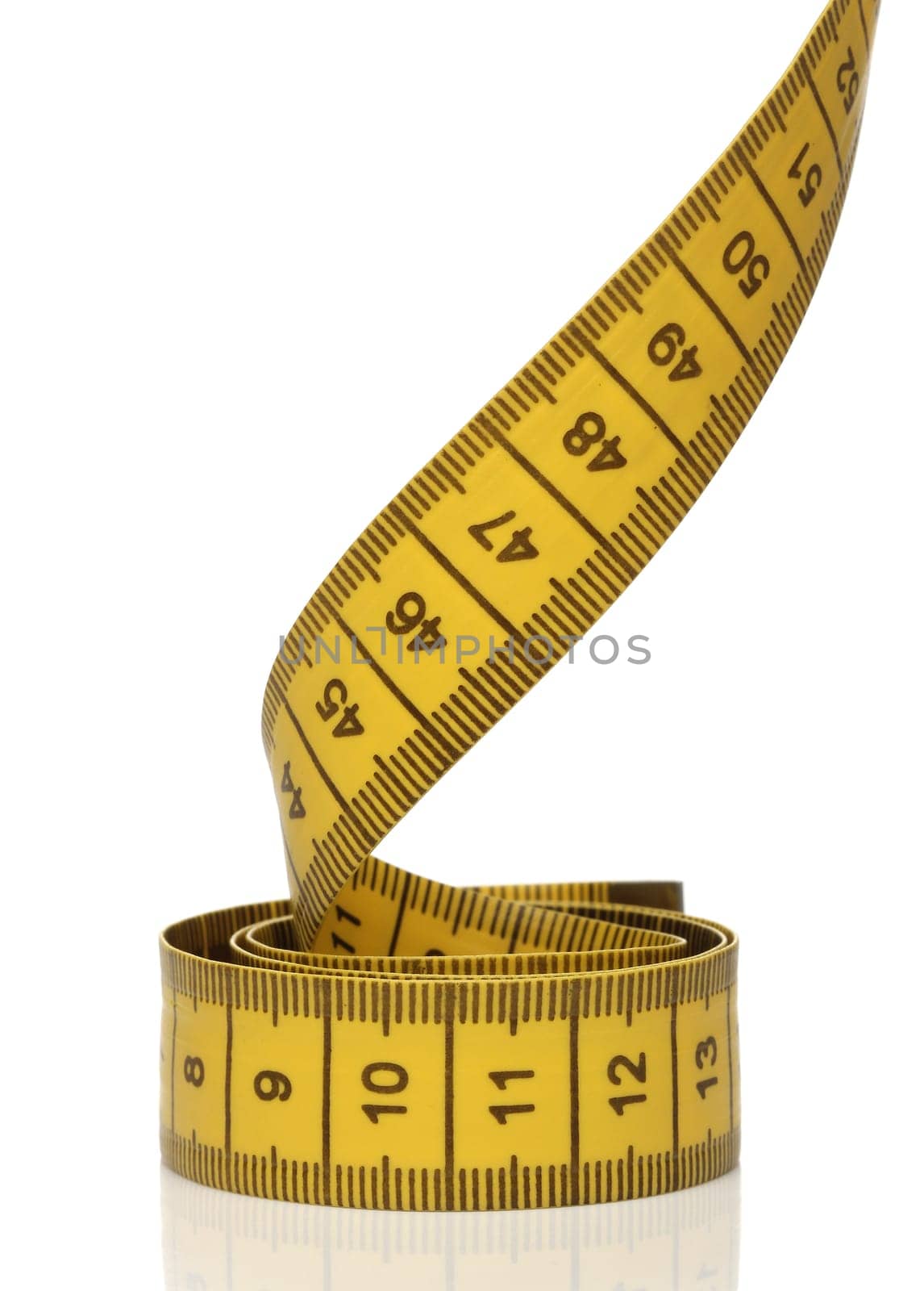 Measuring tape isolated over white background