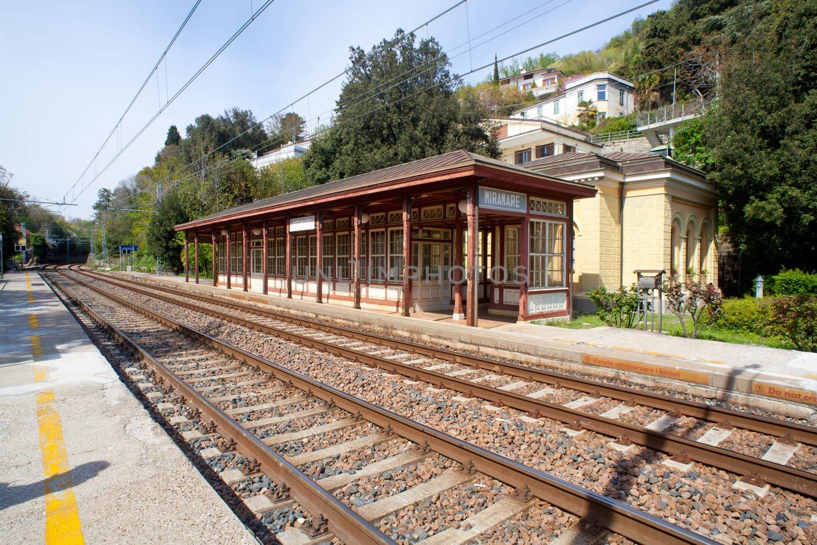View of ancient Miramare railroad station, Trieste