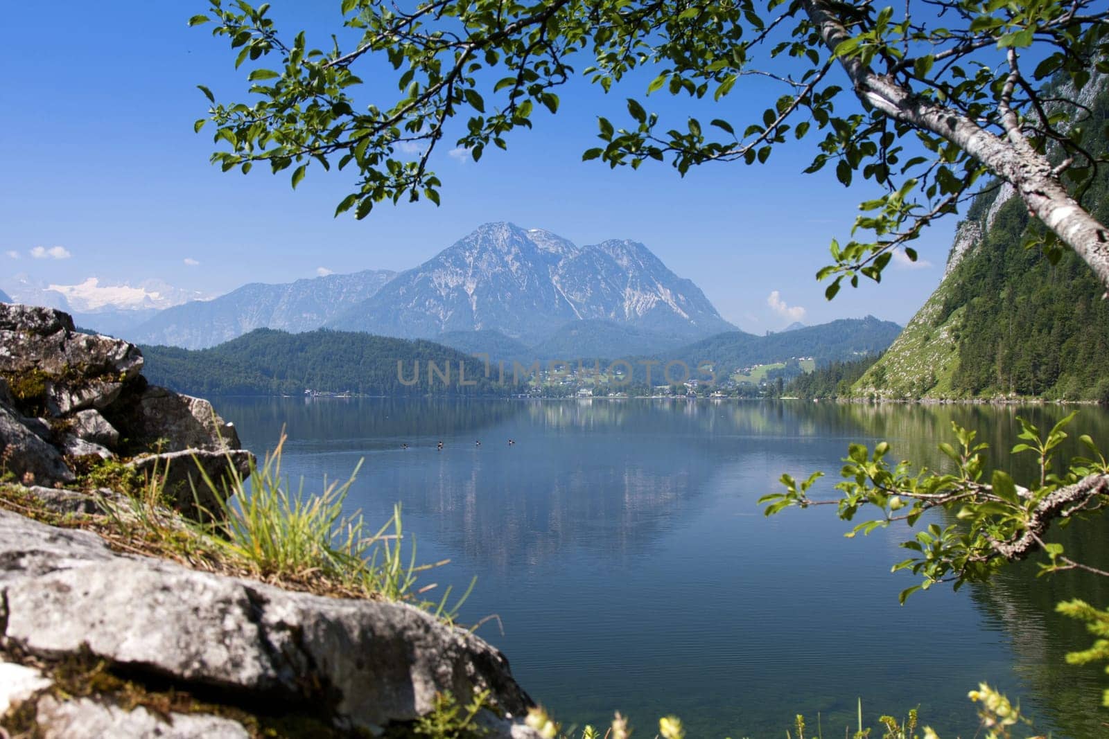 beautiful panorama of the lake in the mountains