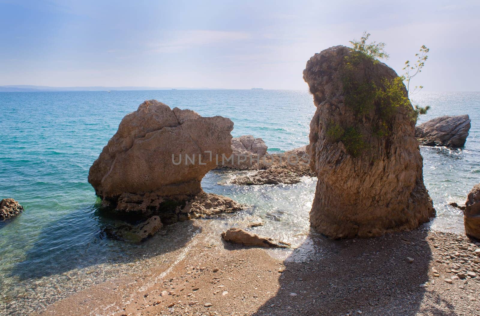 View of clif in the Trieste beach